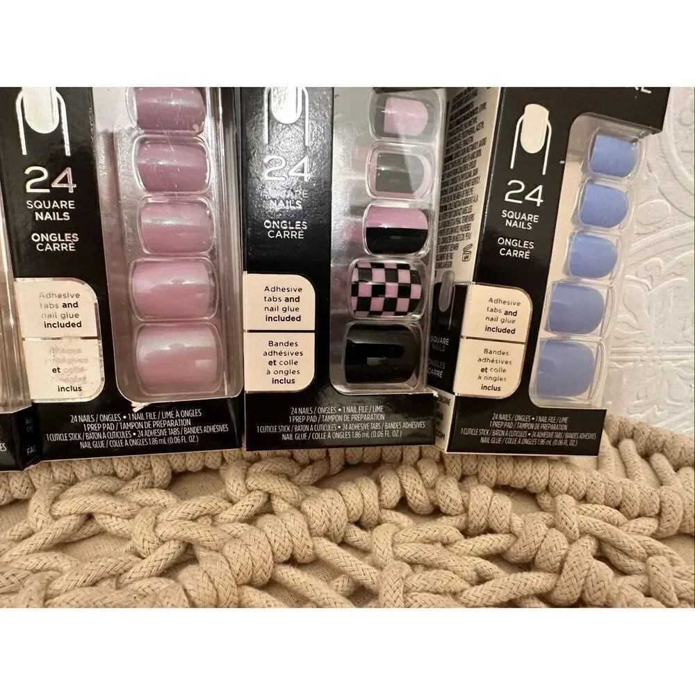 Sally Hansen Multi Patterns and French Tip Square Shape Nails New